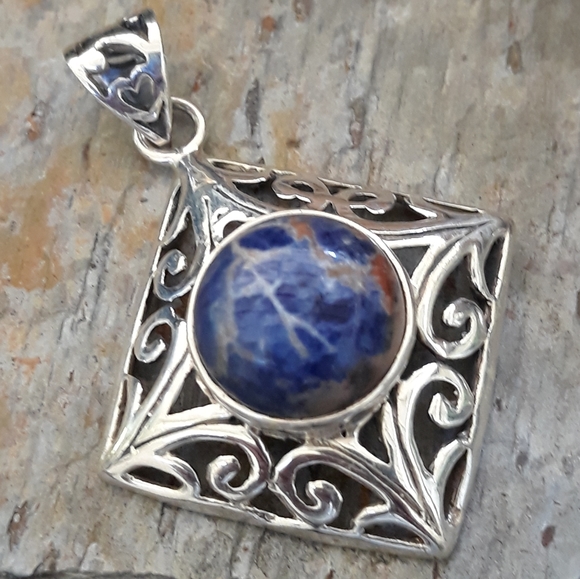 Sodalite Sterling Silver Pendant - Picture 1 of 5